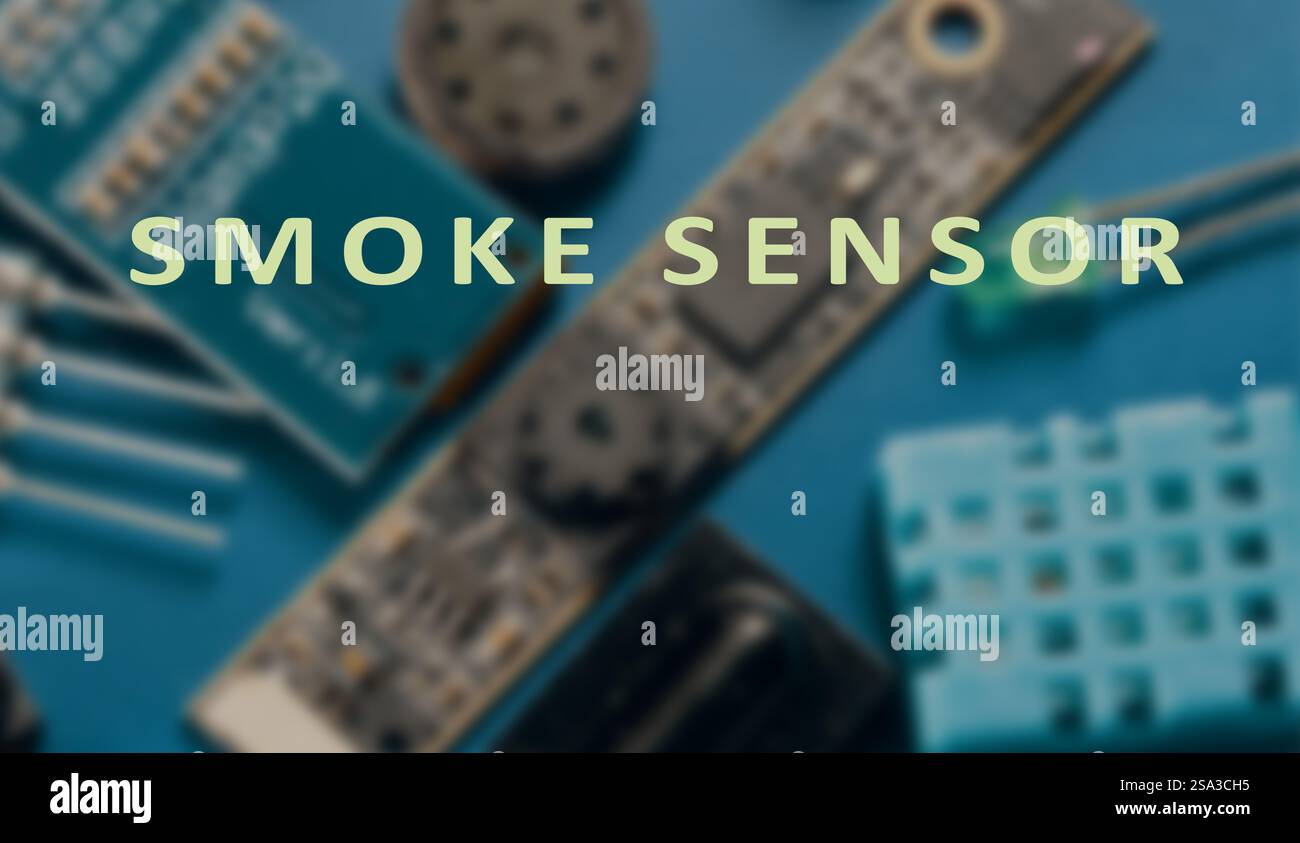 Smoke Sensor Detects smoke particles in the air, used in fire detection ...