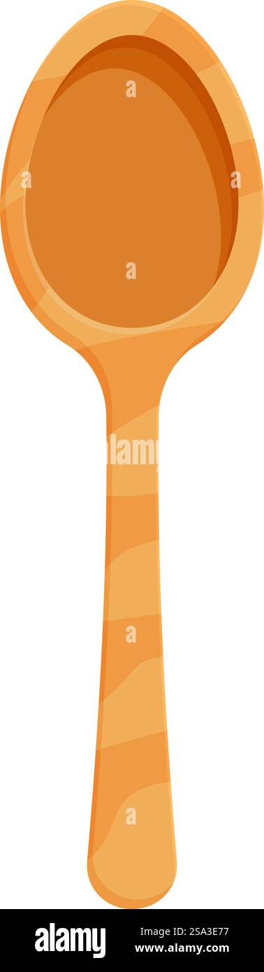 Modern vector illustration of a simple wooden spoon kitchen utensil ...