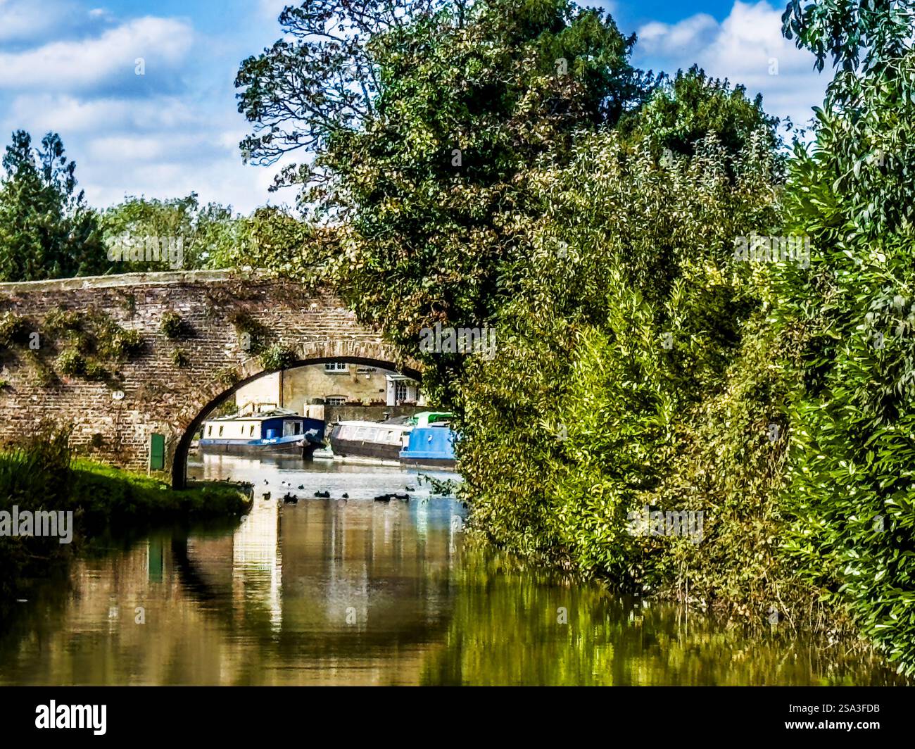 Bridge over the Kennet and Avon Canal at Hungerford in Berkshire. - Smartphone Captured Stock Image