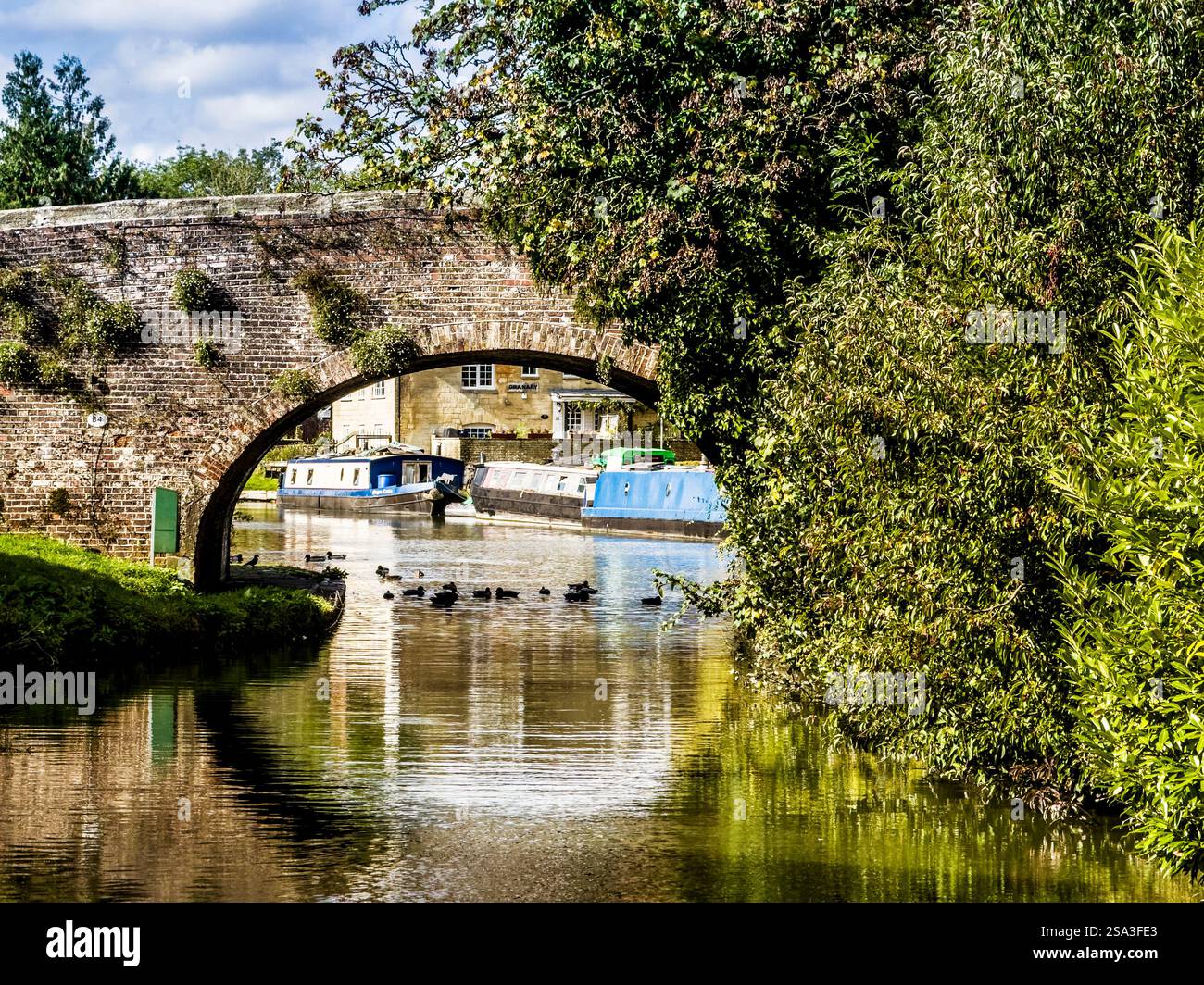 Bridge over the Kennet and Avon Canal at Hungerford in Berkshire. - Smartphone Captured Stock Image