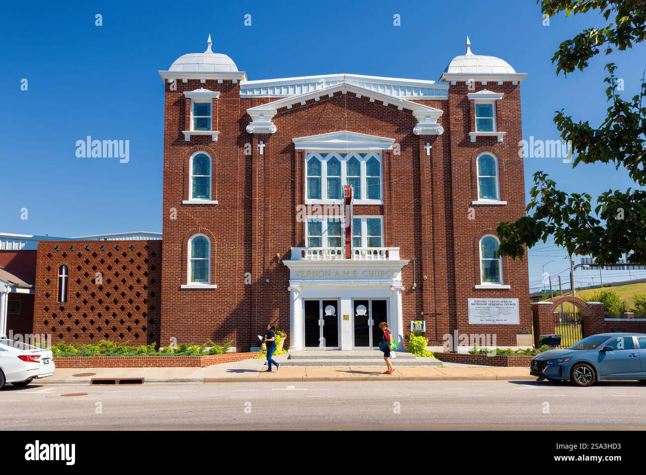 Tulsa, Oklahoma, USA - October 10, 2024:  Vernon AME Church in Historical Greenwood district downtown. Stock Photo