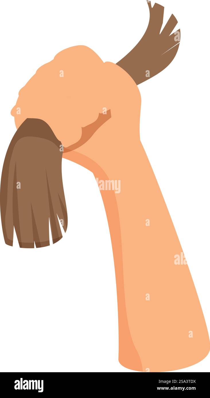 Vector image of a hand in a painting gesture holding a brush with ...