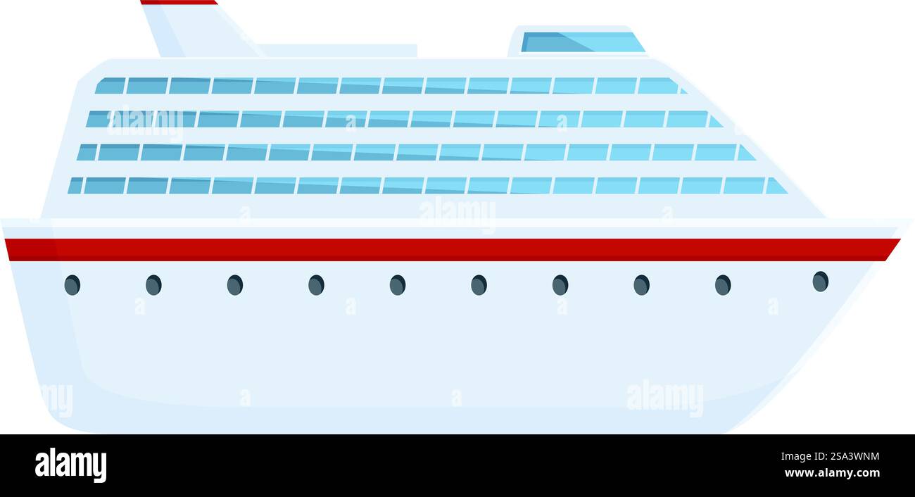 Clean, detailed vector of a cruise ship isolated on a white background ...