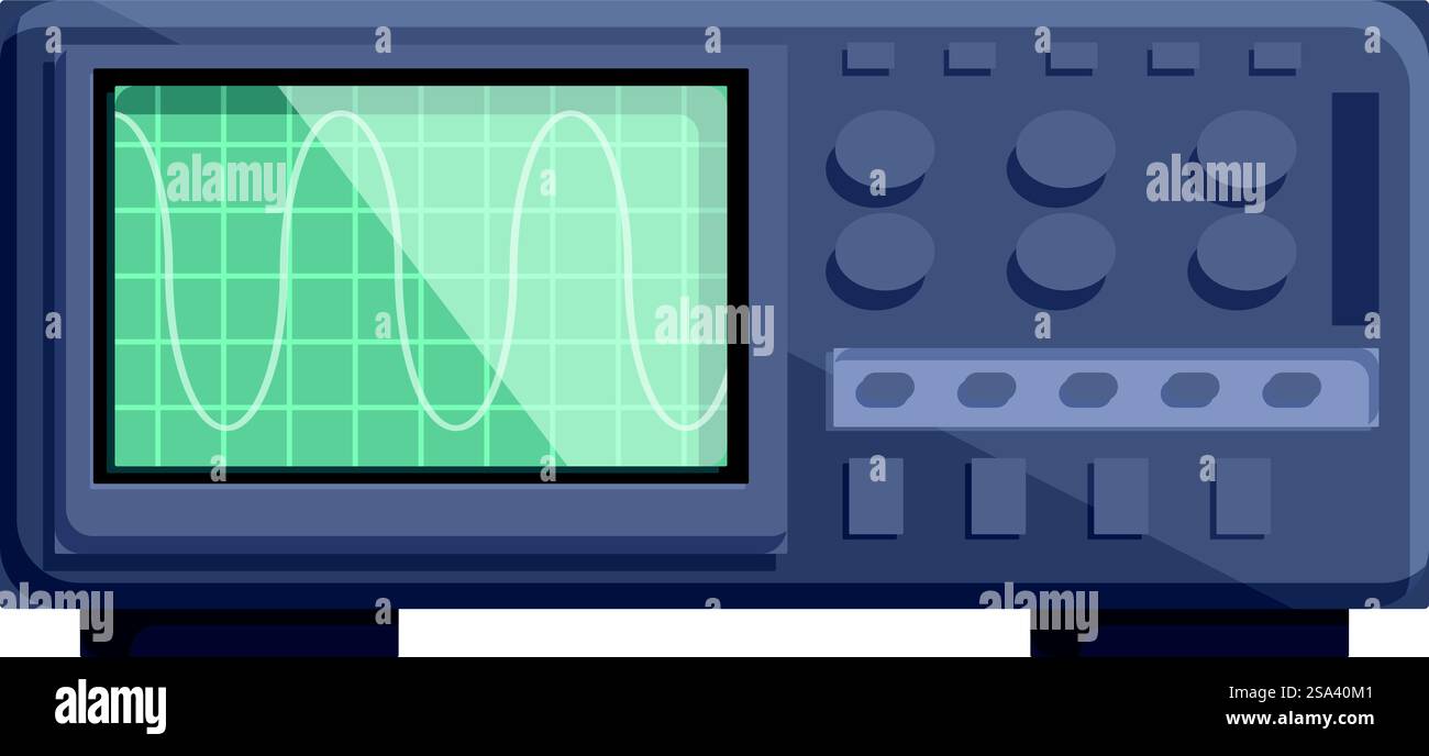 Oscilloscope Vector Graphics Detailed vector of a digital oscilloscope displaying a waveform ...