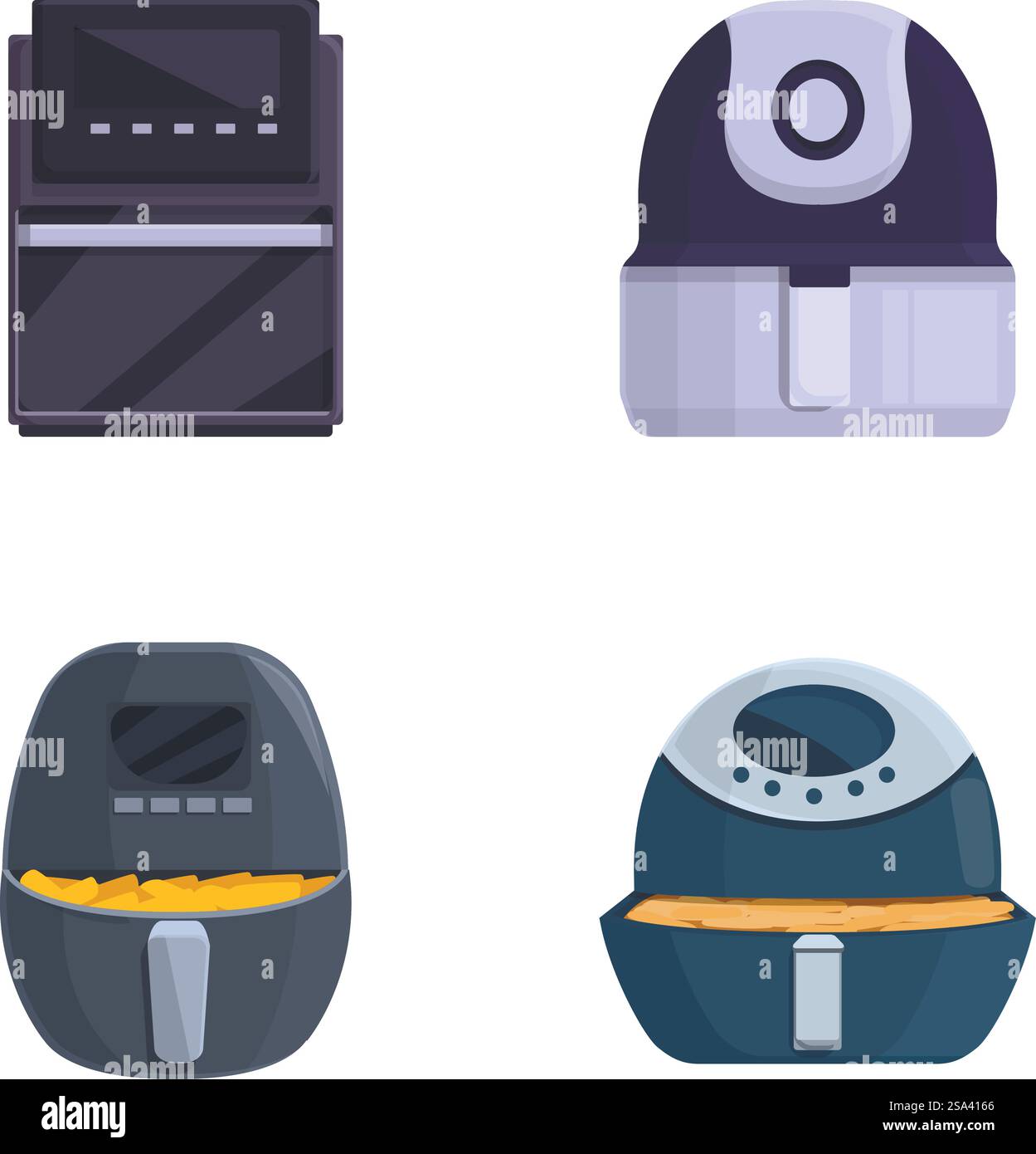 Vector illustration set featuring icons of a dishwasher, rice cooker ...