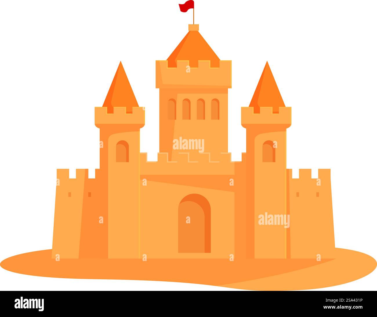 Whimsical and enchanting cartoon castle illustration in a colorful ...
