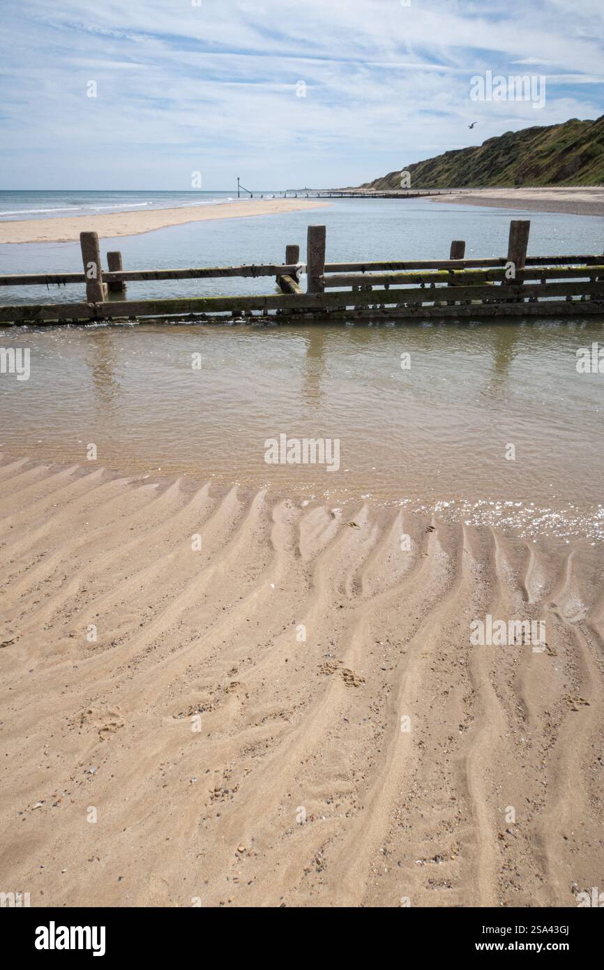 Sandy beach and big sky Mundsley Norfolk Stock Photo
