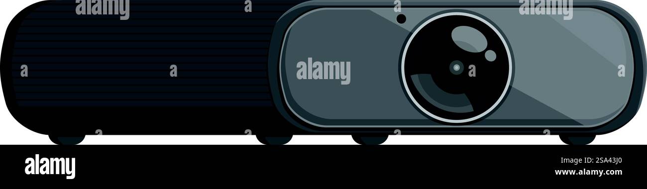 Vector illustration of a sleek, contemporary digital projector on a ...