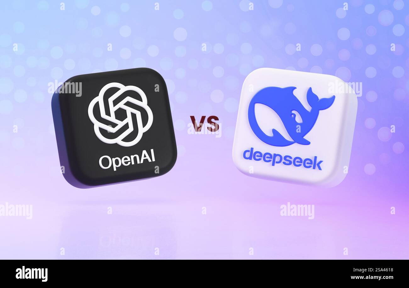Valencia Spain January 2025 Openai Chatgpt Vs Deepseek Two