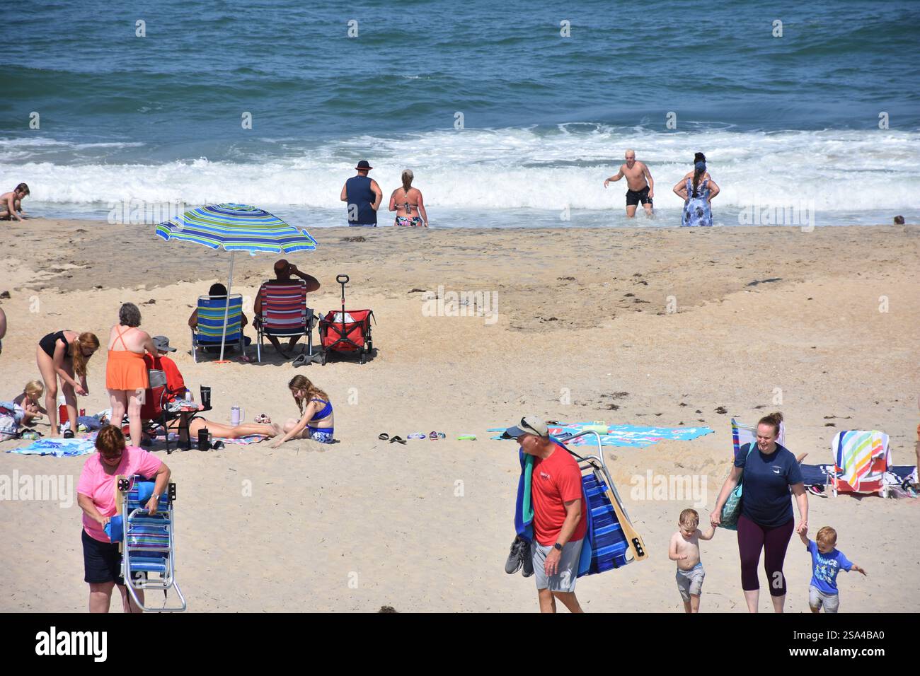 Picture Idea: Tourist Enjoying Coquina Beach Located In The Cape Hatteras National