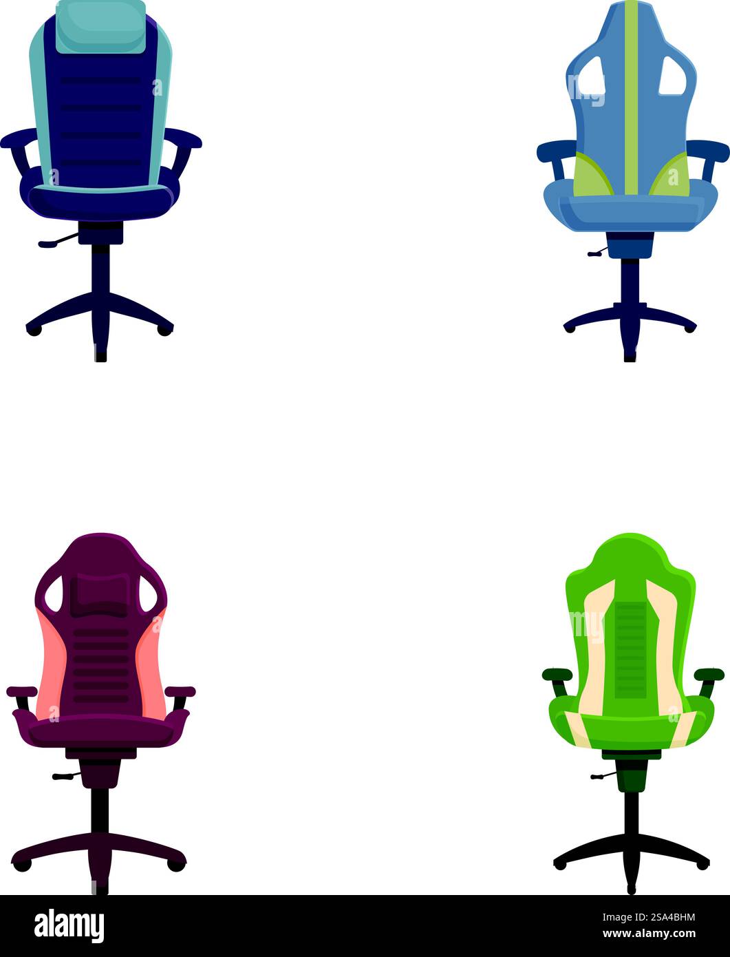 Vector illustration of four stylish office chairs hi-res stock ...