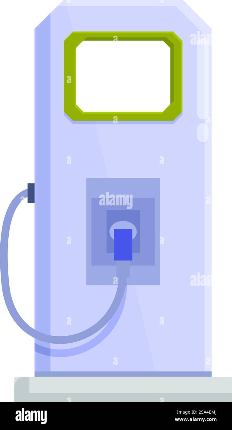 Modern electric vehicle charger offering a convenient and eco friendly way to power vehicles. Electric vehicle charger providing sustainable energy for transportation Stock Vector