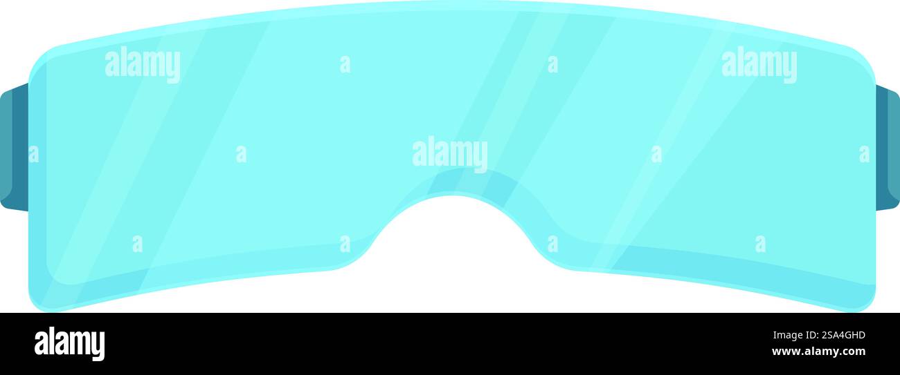 Blue virtual reality glasses creating an immersive digital environment. Virtual reality glasses simulating metaverse experience Stock Vector