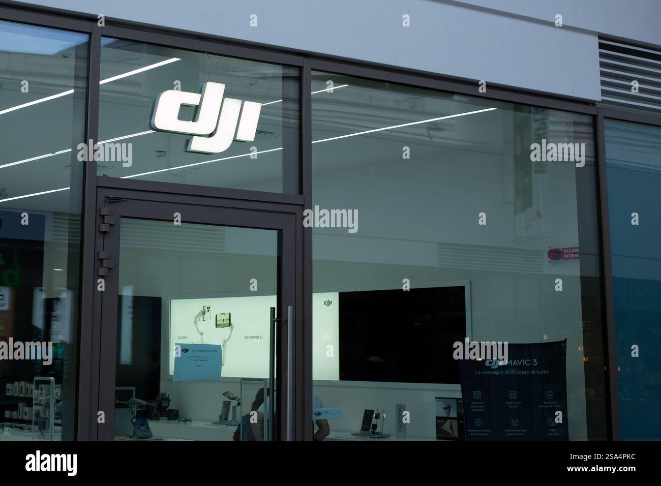 Italy, Milano - 13 May 2022: DJI sign, Da-Jiang Innovations Science and Technology Co., Ltd, manufactures UAV Stock Photo
