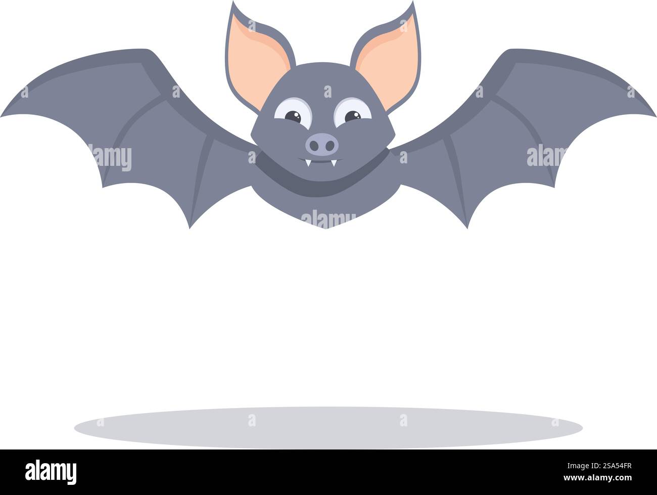 Friendly cartoon bat flapping its wings and smiling. Cute cartoon bat ...