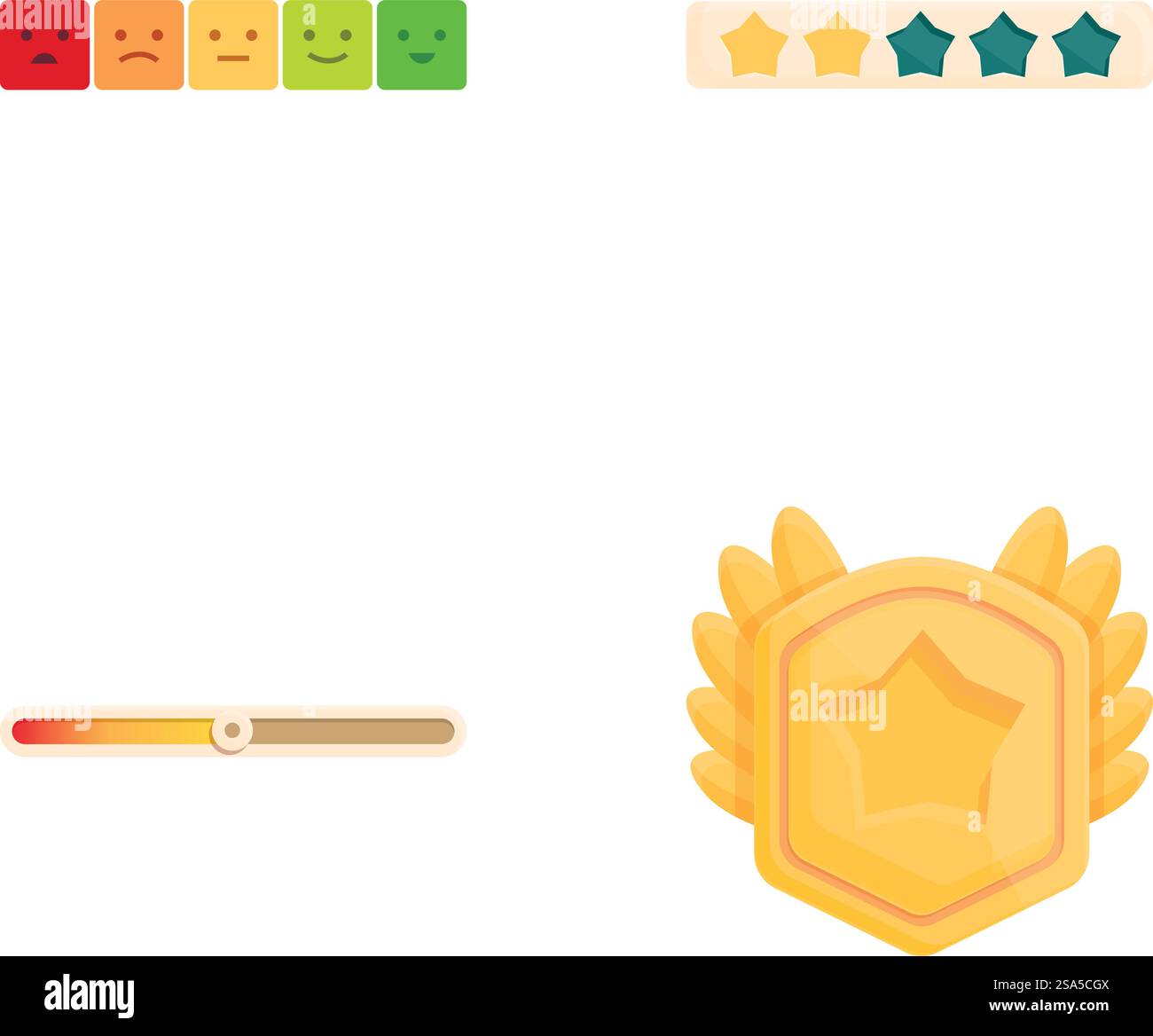 Satisfaction level icons set cartoon vector. Customer satisfaction ...