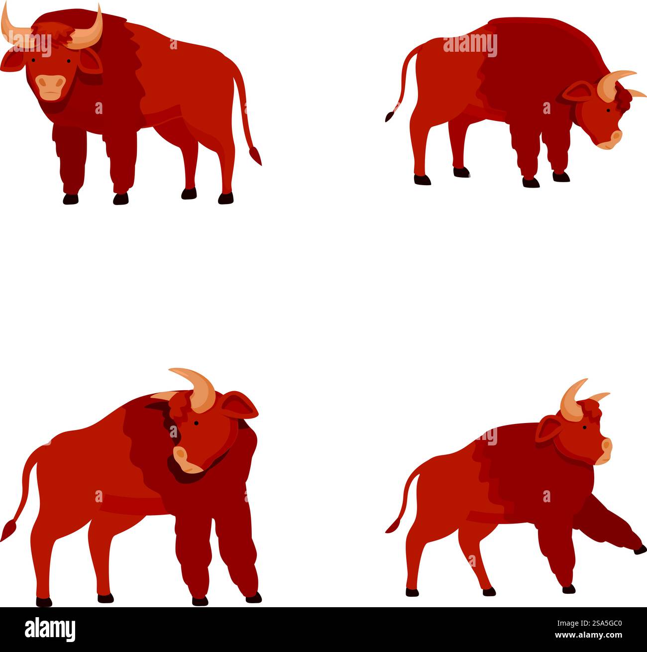 American buffalo icons set cartoon vector. Huge buffalo animal. Wild ...