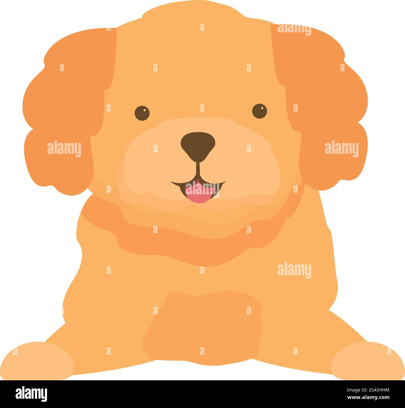 Cute golden retriever puppy lying down and smiling. Adorable golden ...