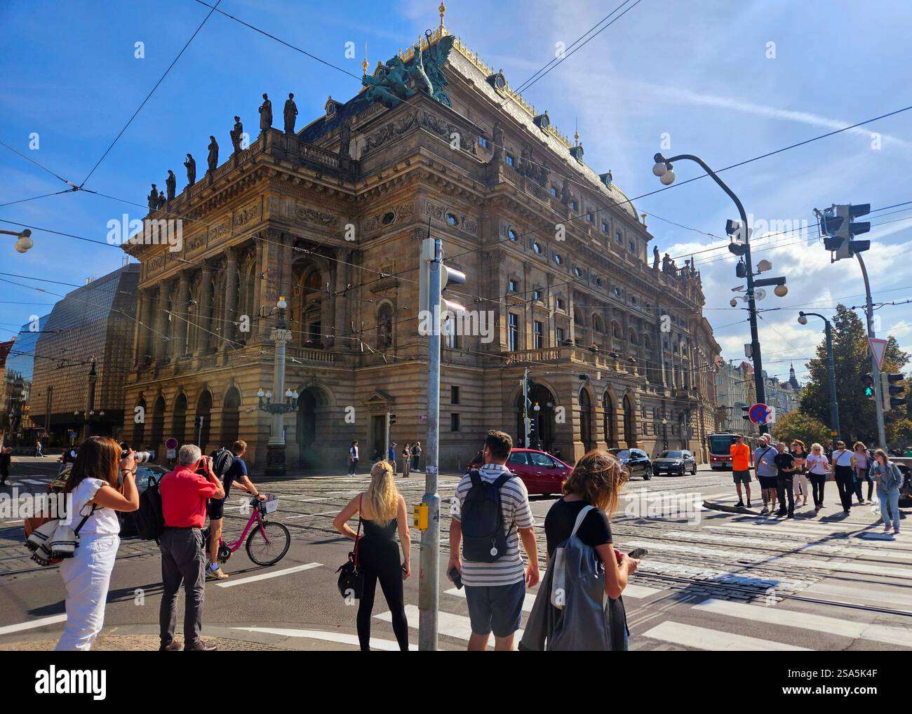 Narodni divadlo, a venue for modern and classical ballet, opera and theater, in Prague - Smartphone Captured Stock Image