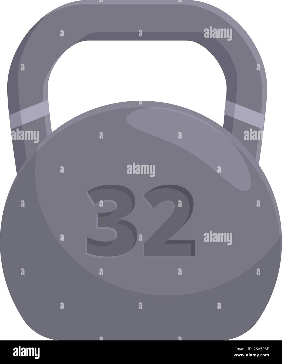 Heavy kettlebell showing number 32 for fitness training Stock Vector
