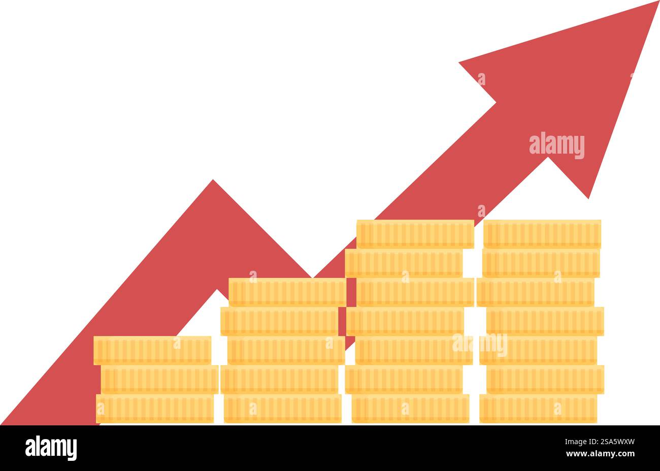 Increasing stacks of coins Stock Vector Images - Alamy