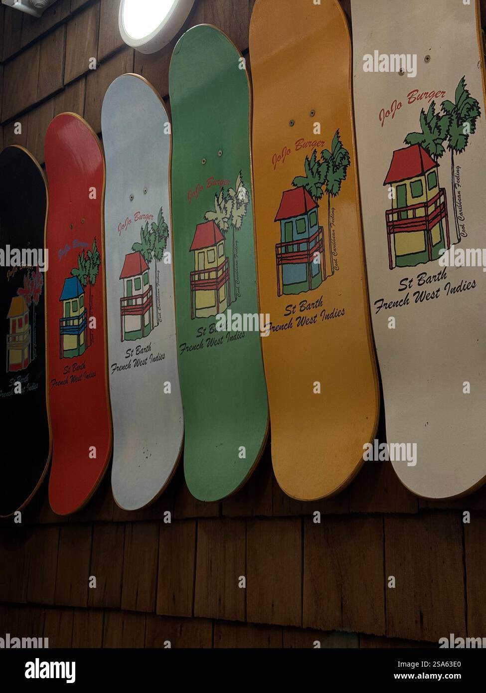 caribbean shop burger - Smartphone Captured Stock Image