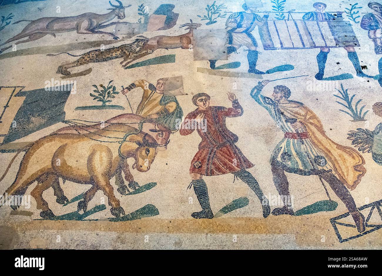 Great Hunt Roman mosaic depicting the capture and transportation of ...