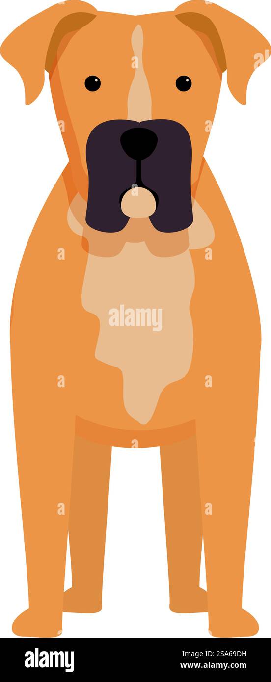 Illustration of a big brown and white dog standing on four legs and ...