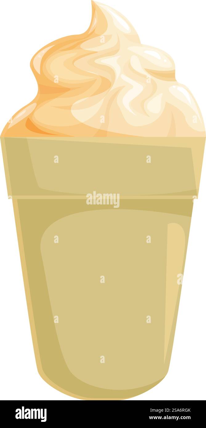 Creamy vanilla ice cream overflowing from a paper cup, a sweet and ...