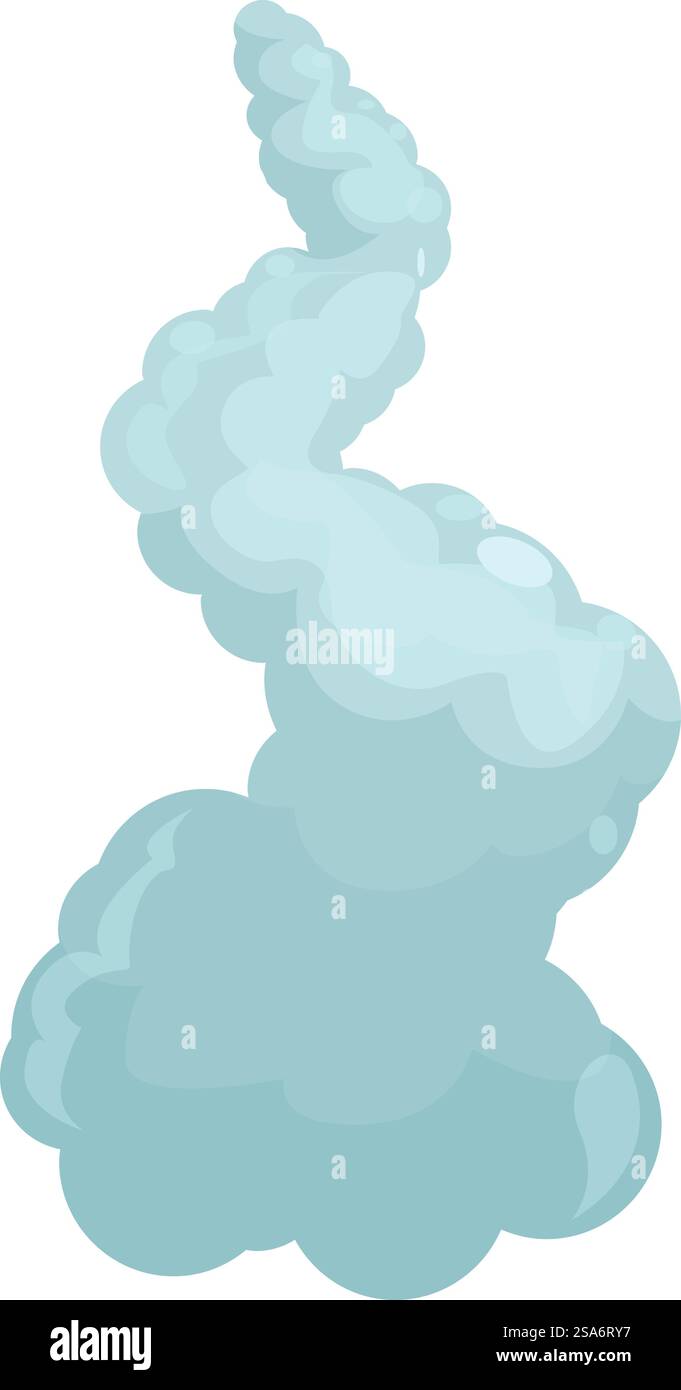 Cartoon Rising Object Cartoon smoke cloud trail is rising upward on white background. Cartoon ...