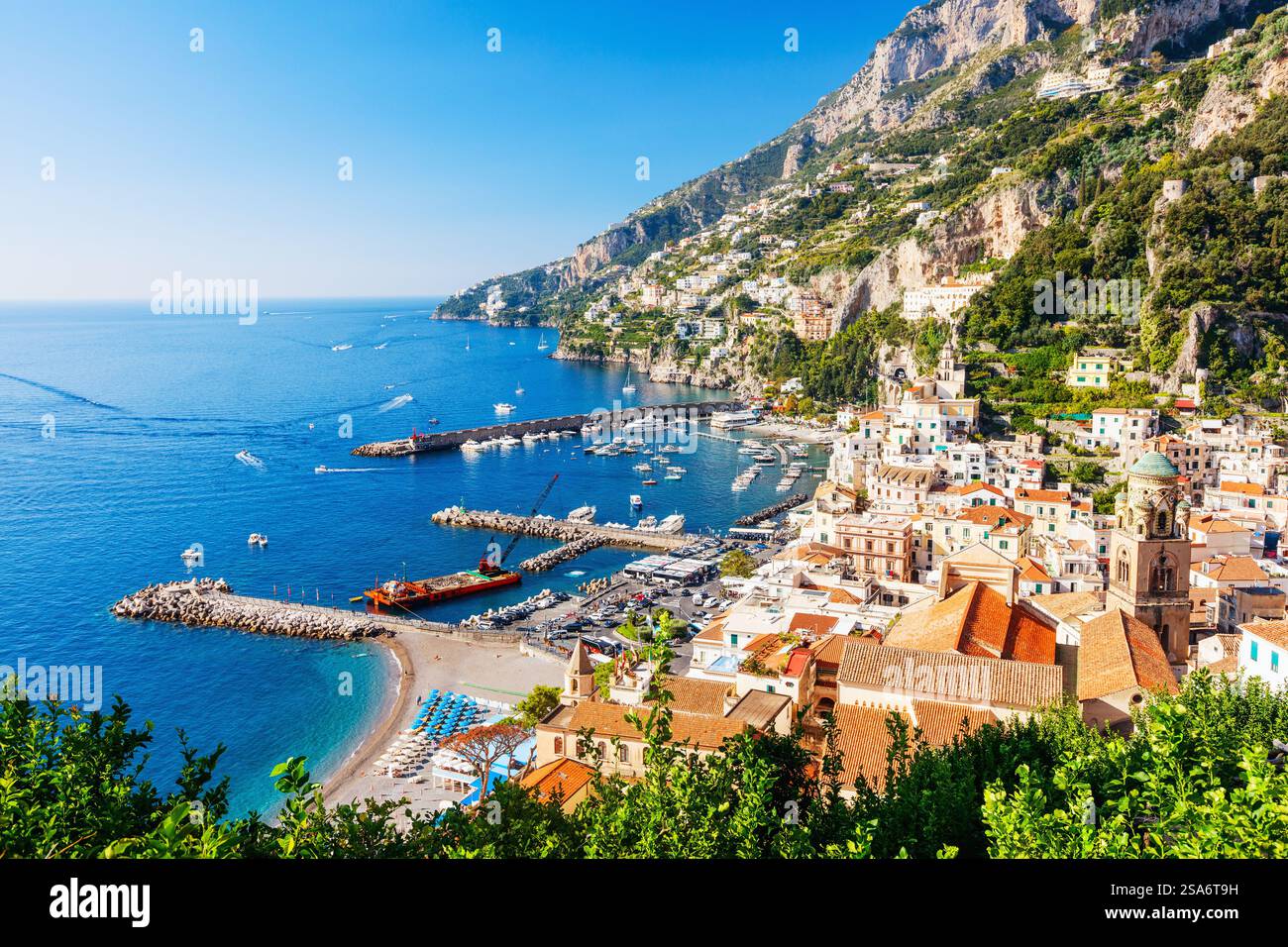 Stunning view over Amalfi town in Italy Stock Photo - Alamy