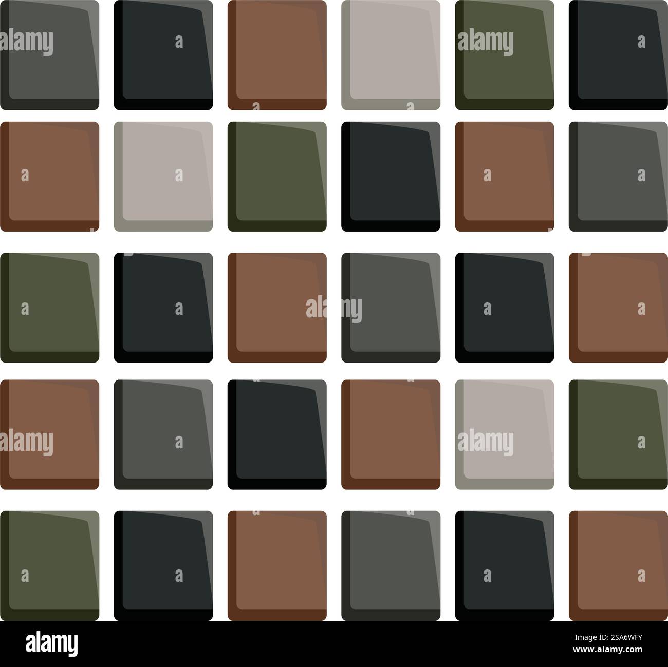 Seamless pattern of square tiles forming a geometric pattern with brown shades, ideal for backgrounds and textures. Square tiles forming a geometric pattern with brown shades Stock Vector