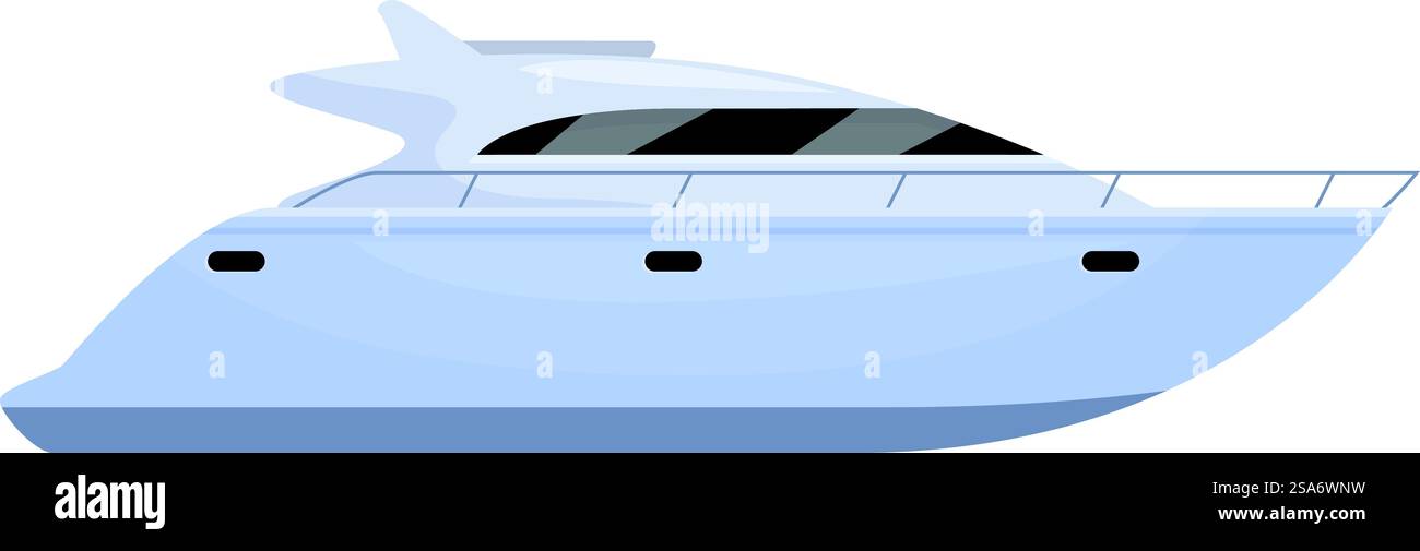 Illustration featuring a modern yacht sailing on water surface hi-res ...