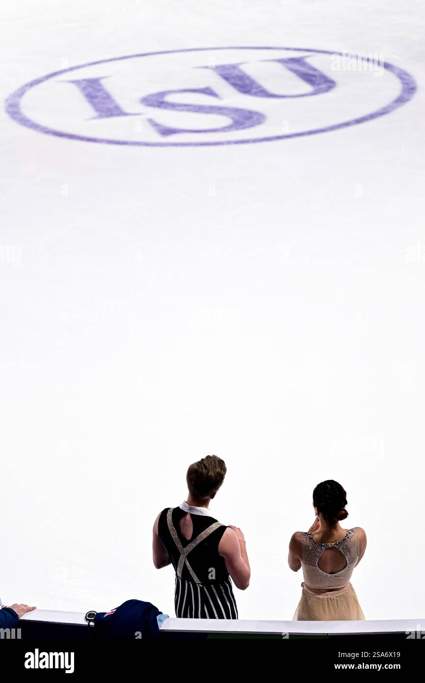 Yuka ORIHARA & Juho PIRINEN (FIN), during Ice Dance Practice, at the