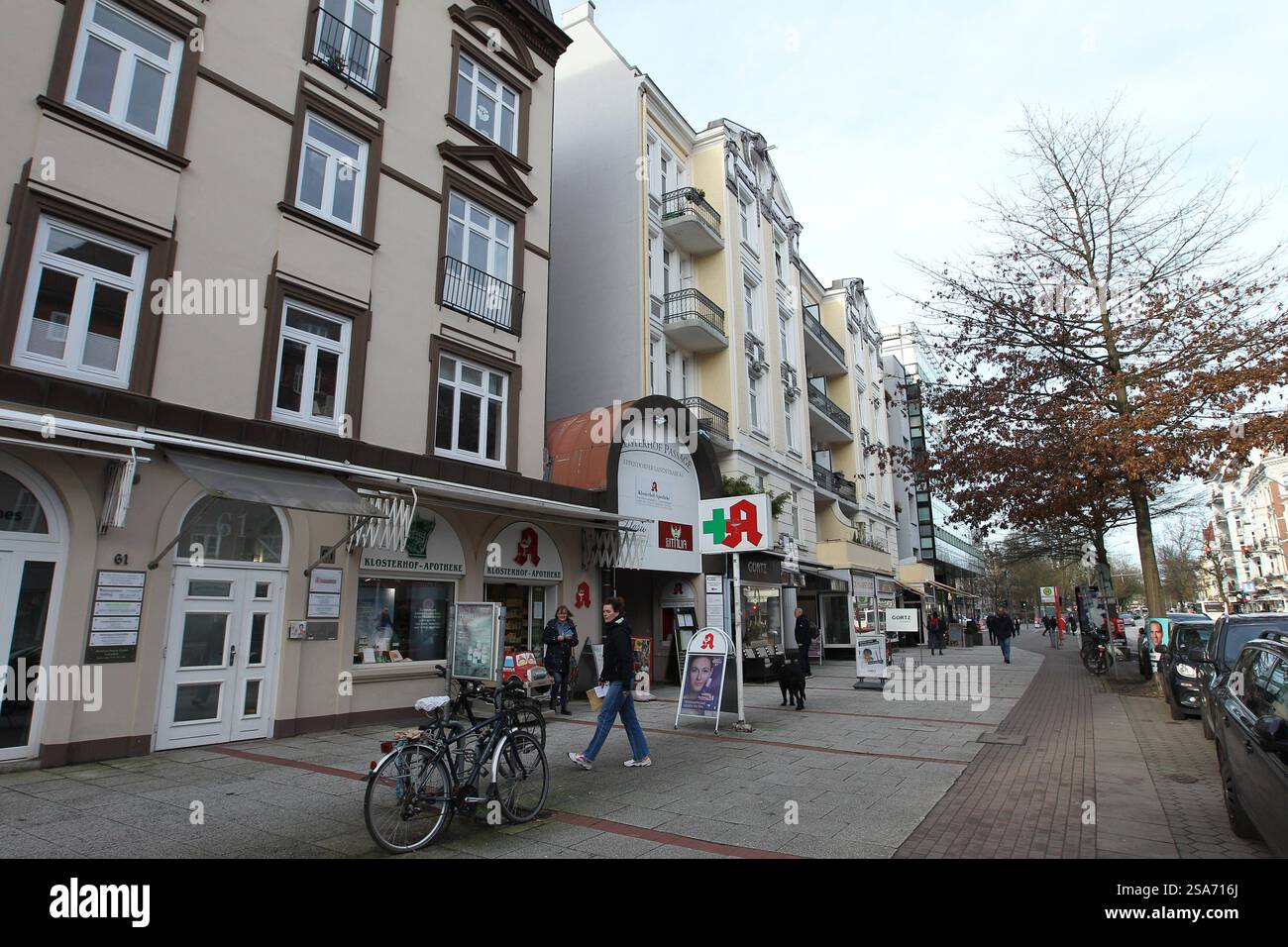 Altbauwohnungen an der Eppendorfer Landstraße. Eppendorf Hamburg Stock