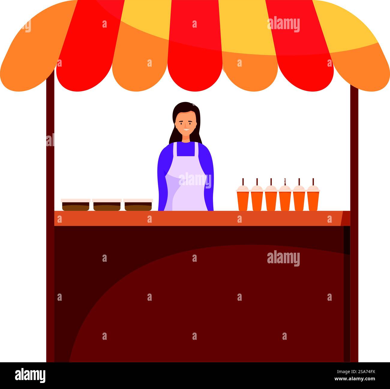 Woman preparing street food Stock Vector Images - Alamy