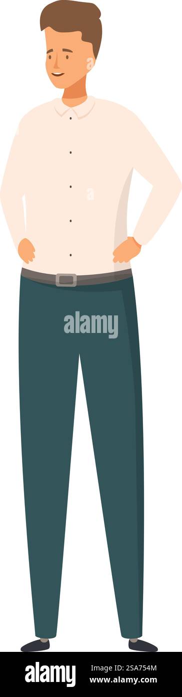 Smiling looking away standing confidence Stock Vector Images - Alamy