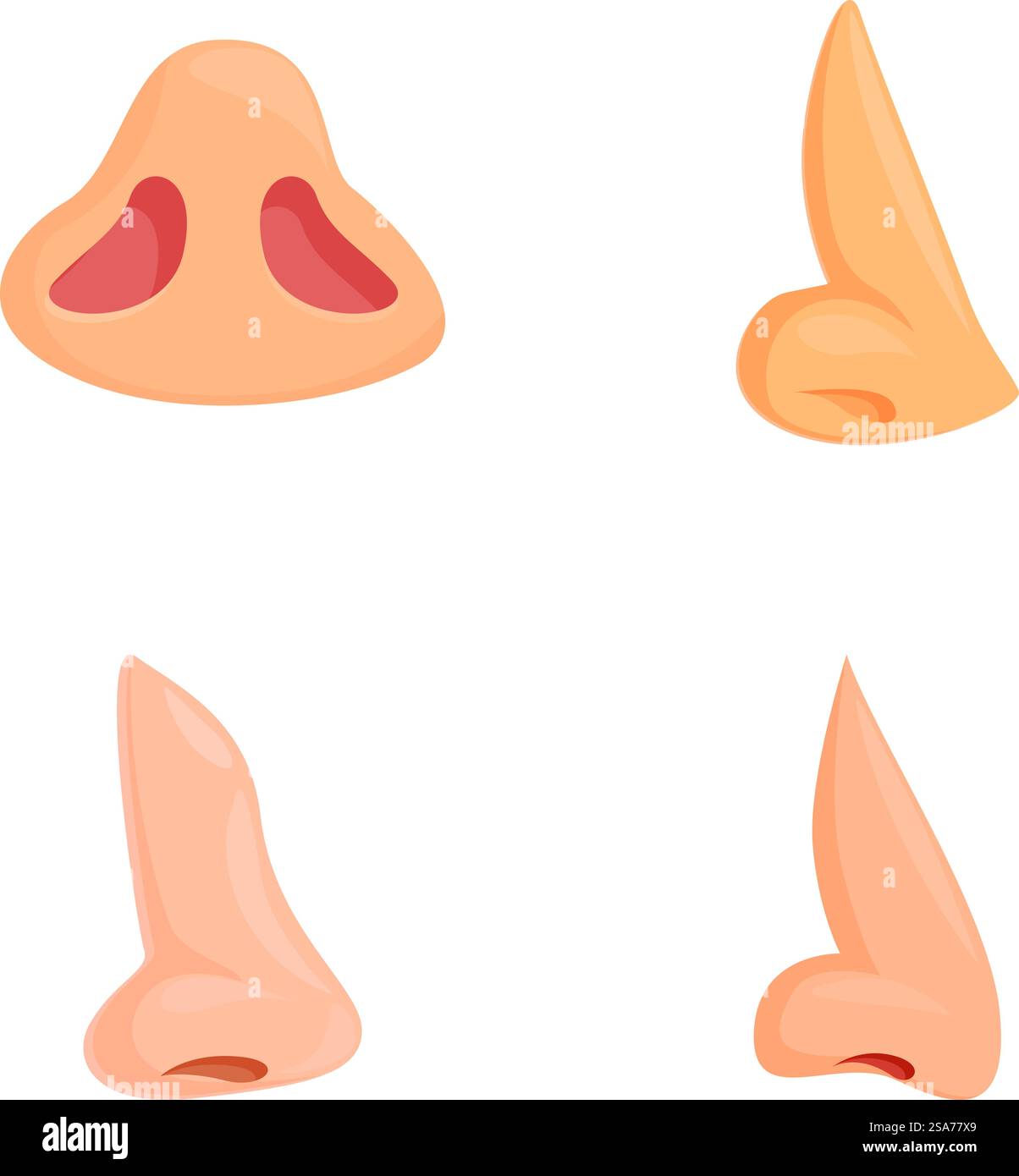 Nose job icons set cartoon vector. Surgical nasal improvement. Medical ...