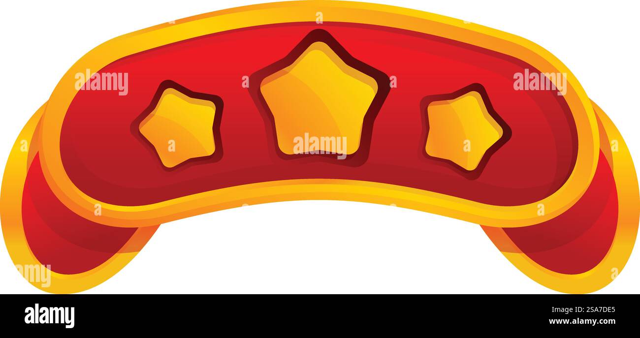 Red curved ribbon with golden stars showing best quality product. Red ...