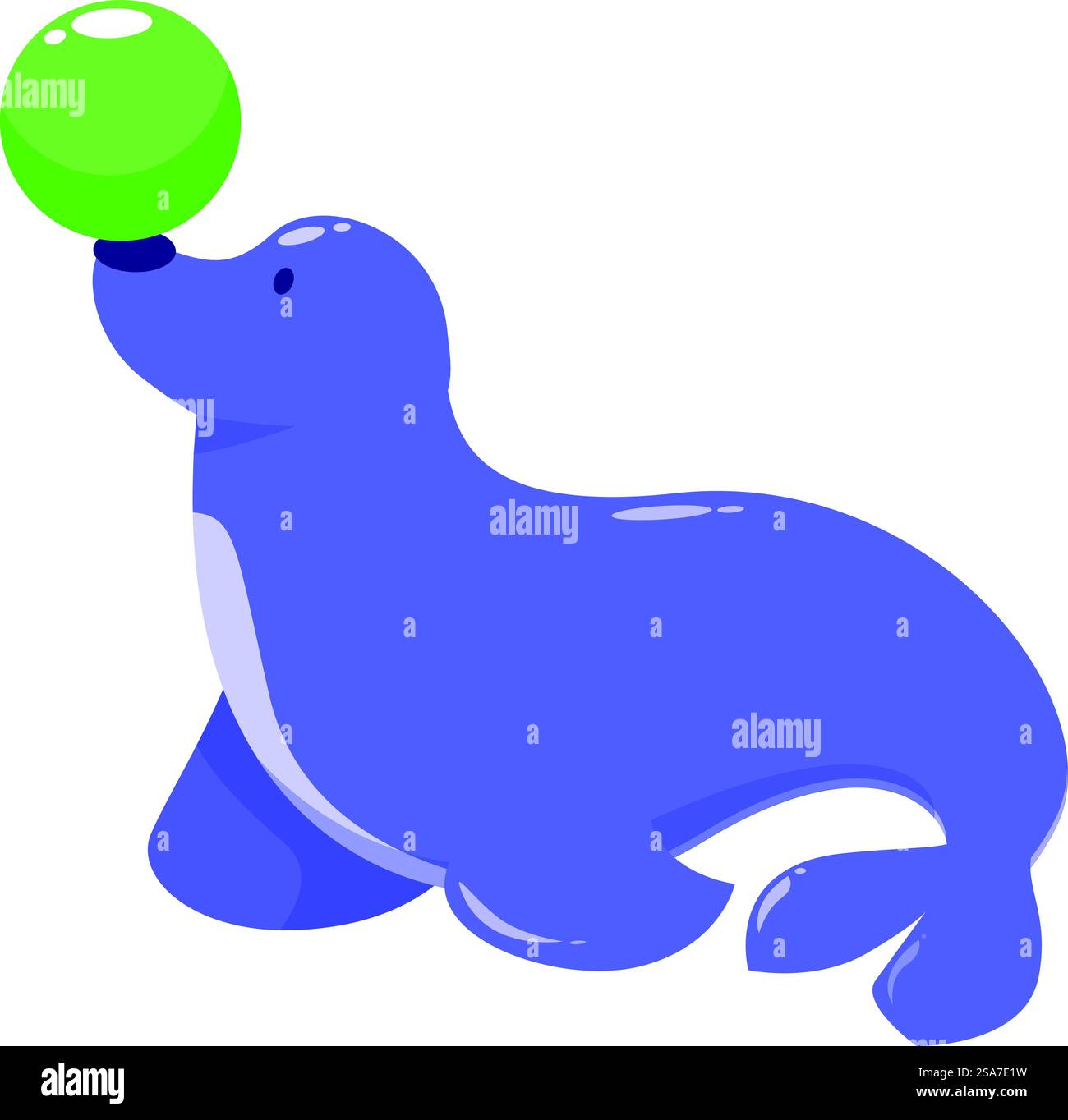 Cartoon seal balancing a green ball on its nose Stock Vector Image ...