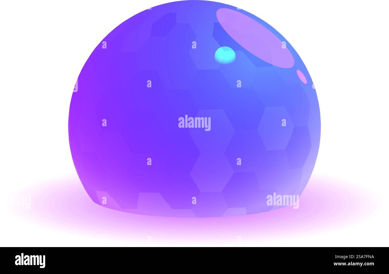 Purple and blue abstract sphere glowing on white background with a ...