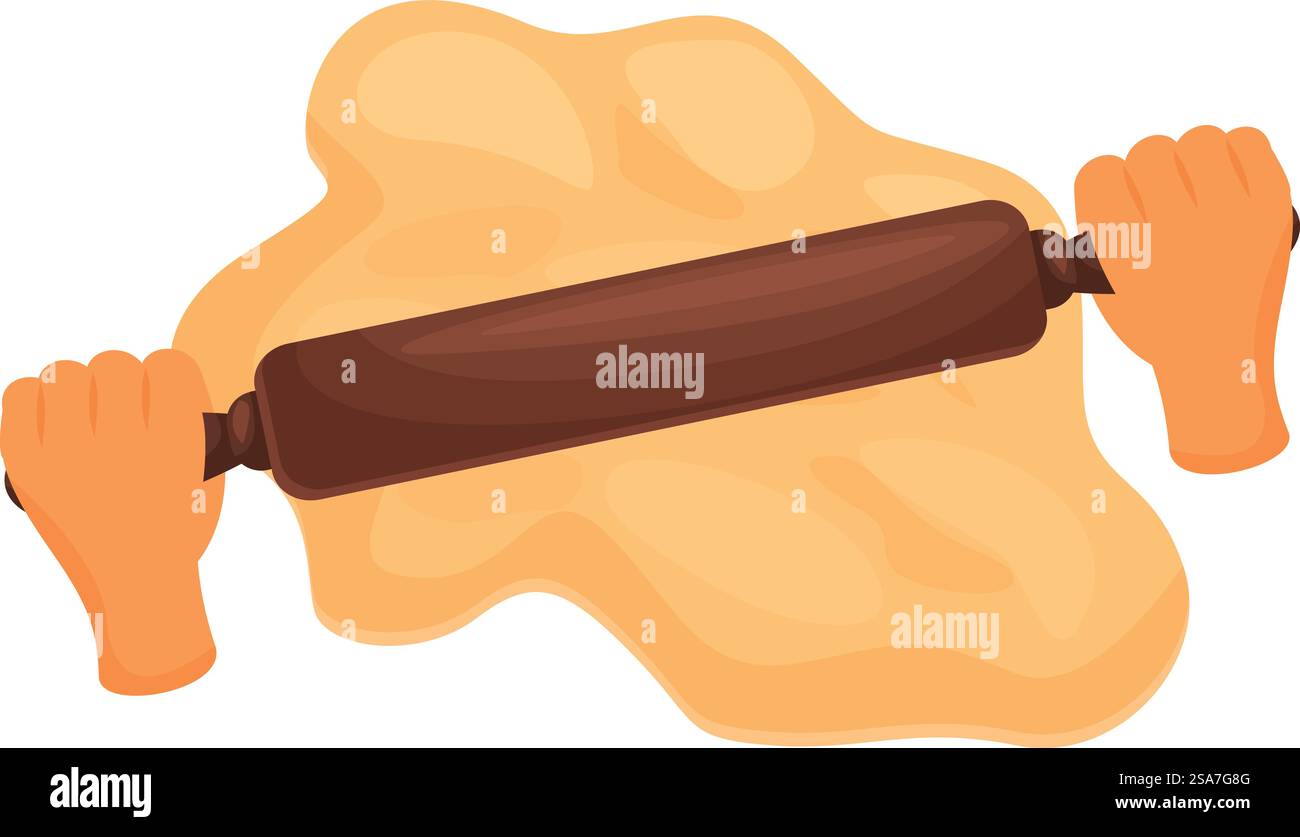 Hands using rolling pin close up Stock Vector Images - Alamy