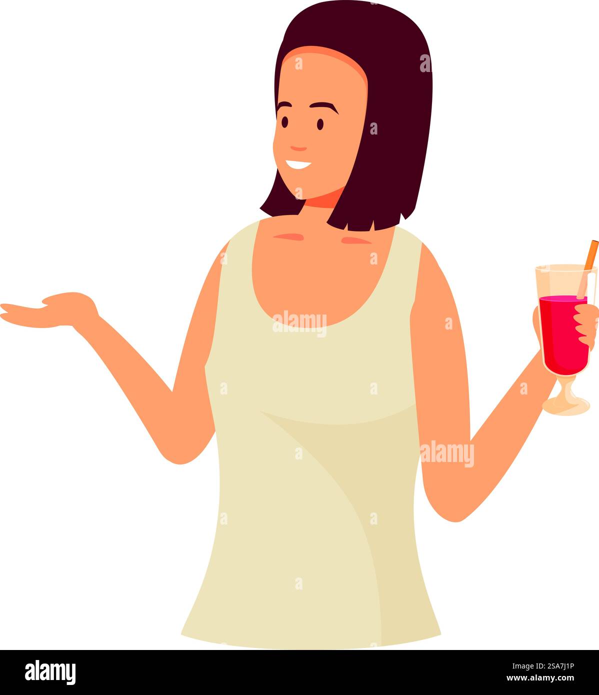 One beautiful woman smiling summer Stock Vector Images - Alamy