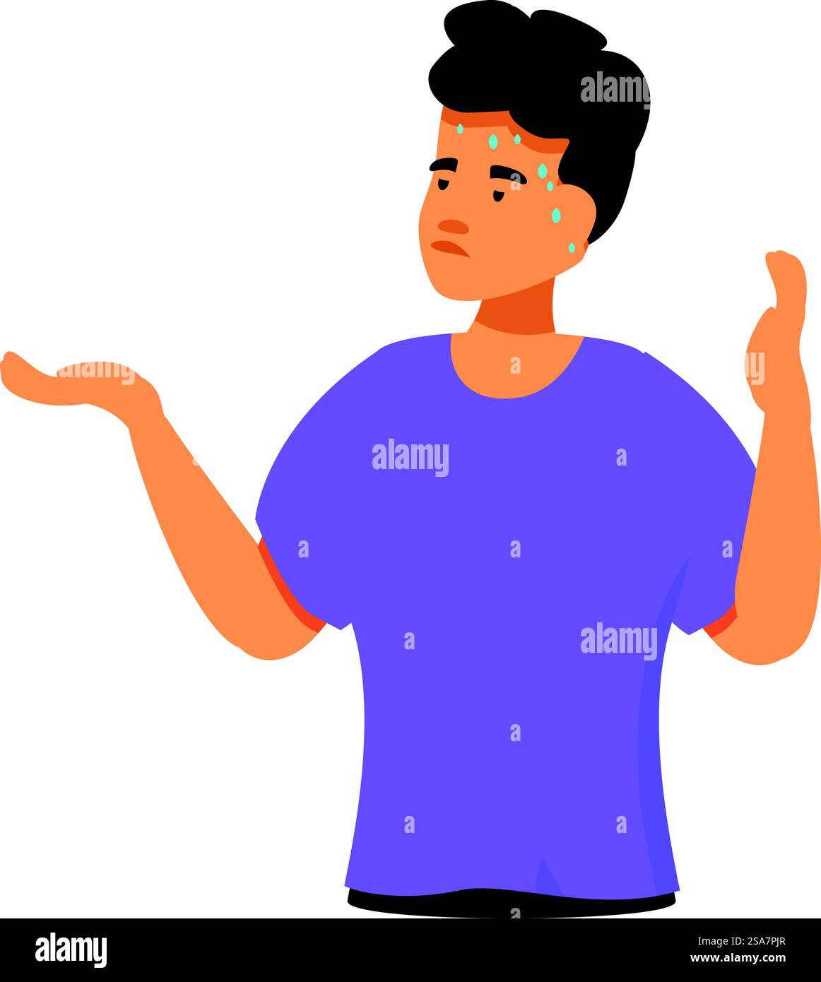 Insecure anxious young timid Stock Vector Images - Alamy