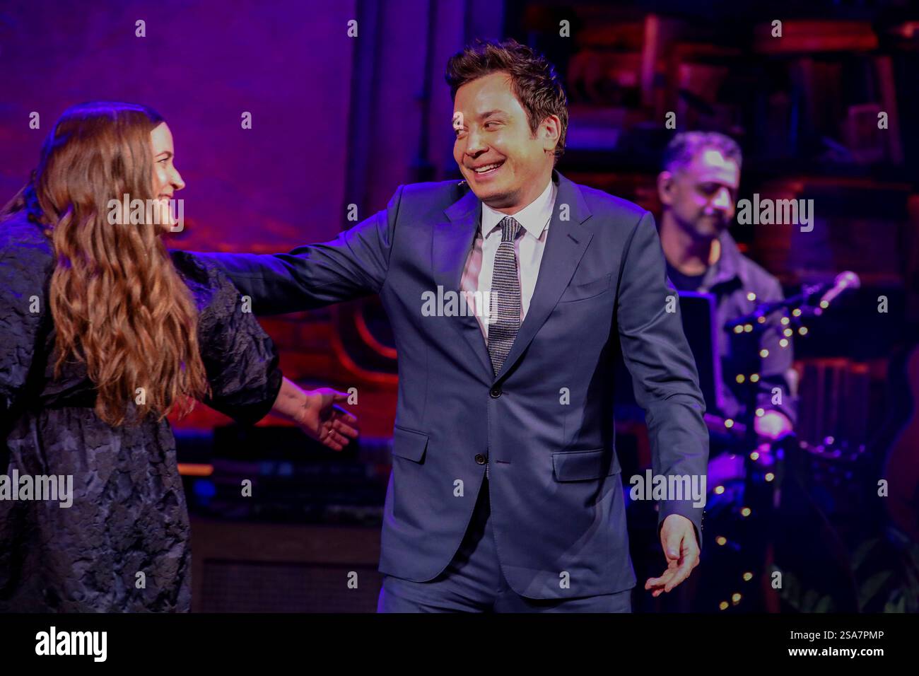 Jimmy Nap Aidy Bryant, left, and Jimmy Fallon take a bow during his Broadway ...