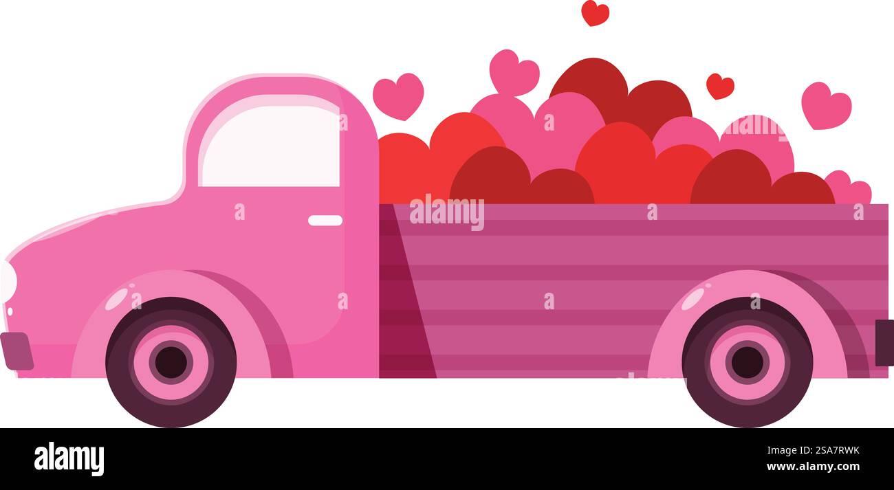 Valentine love truck carrying heart Stock Vector Images - Alamy