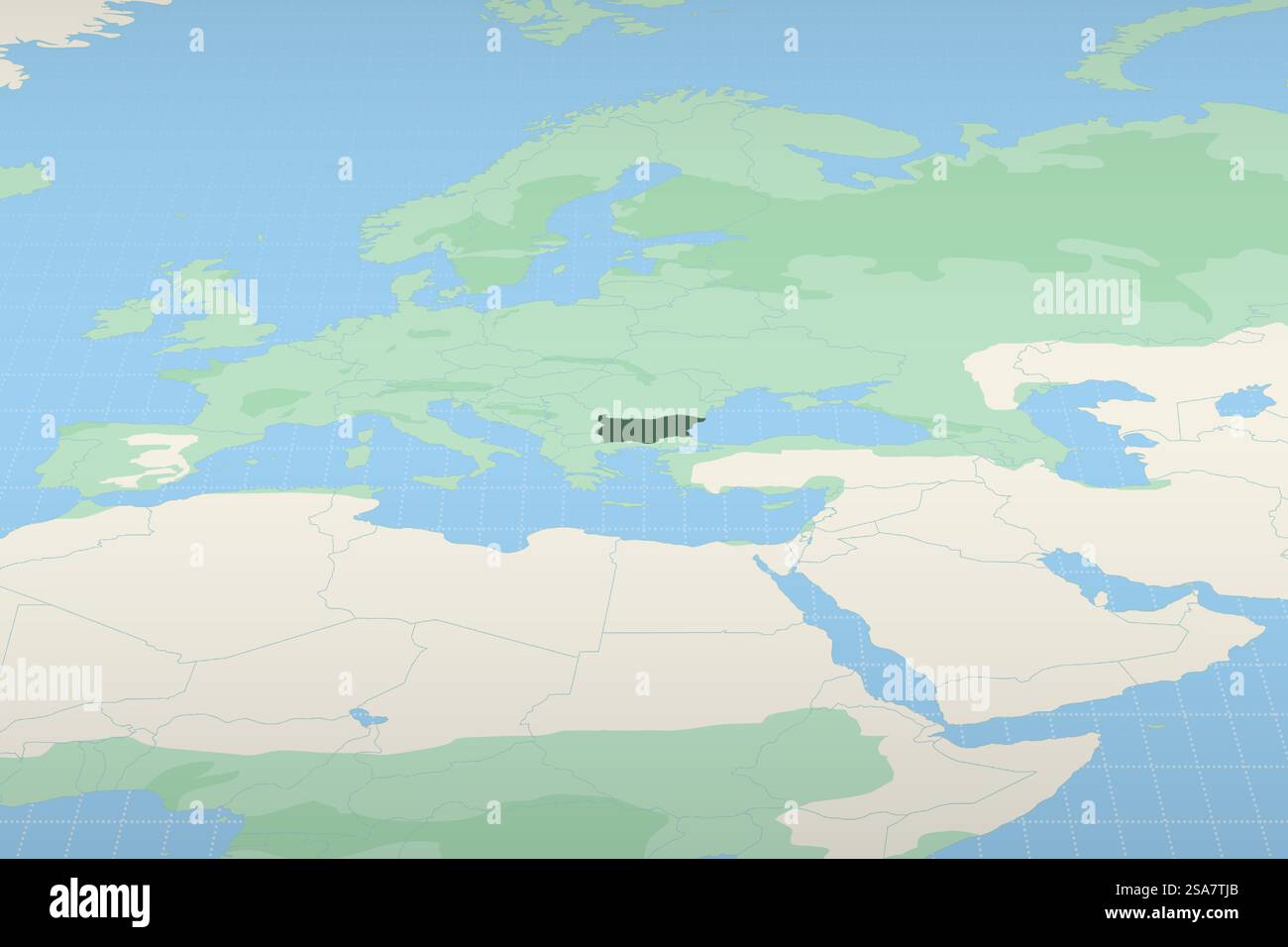 Bulgaria Highlighted On A Detailed Map Geographic Location Of Bulgaria Bulgaria Highlighted On A Detailed Map Geographic Location Of Bulgaria Vector Map 2SA7TJB