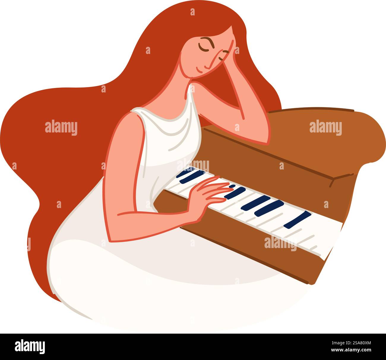 Girl pianist Stock Vector Images - Alamy