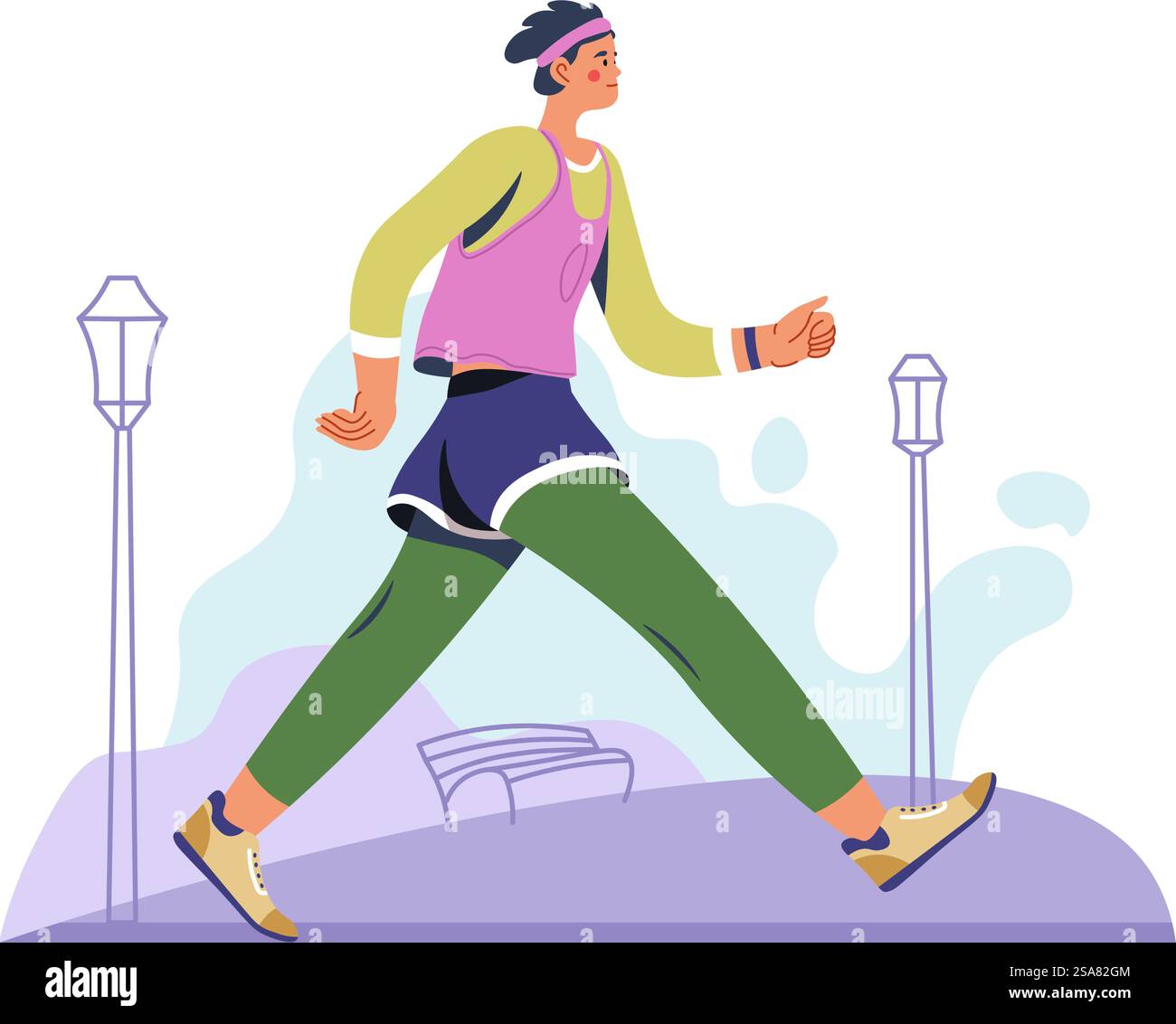 Man exercising in park Stock Vector Images - Alamy, image size:1300x1132