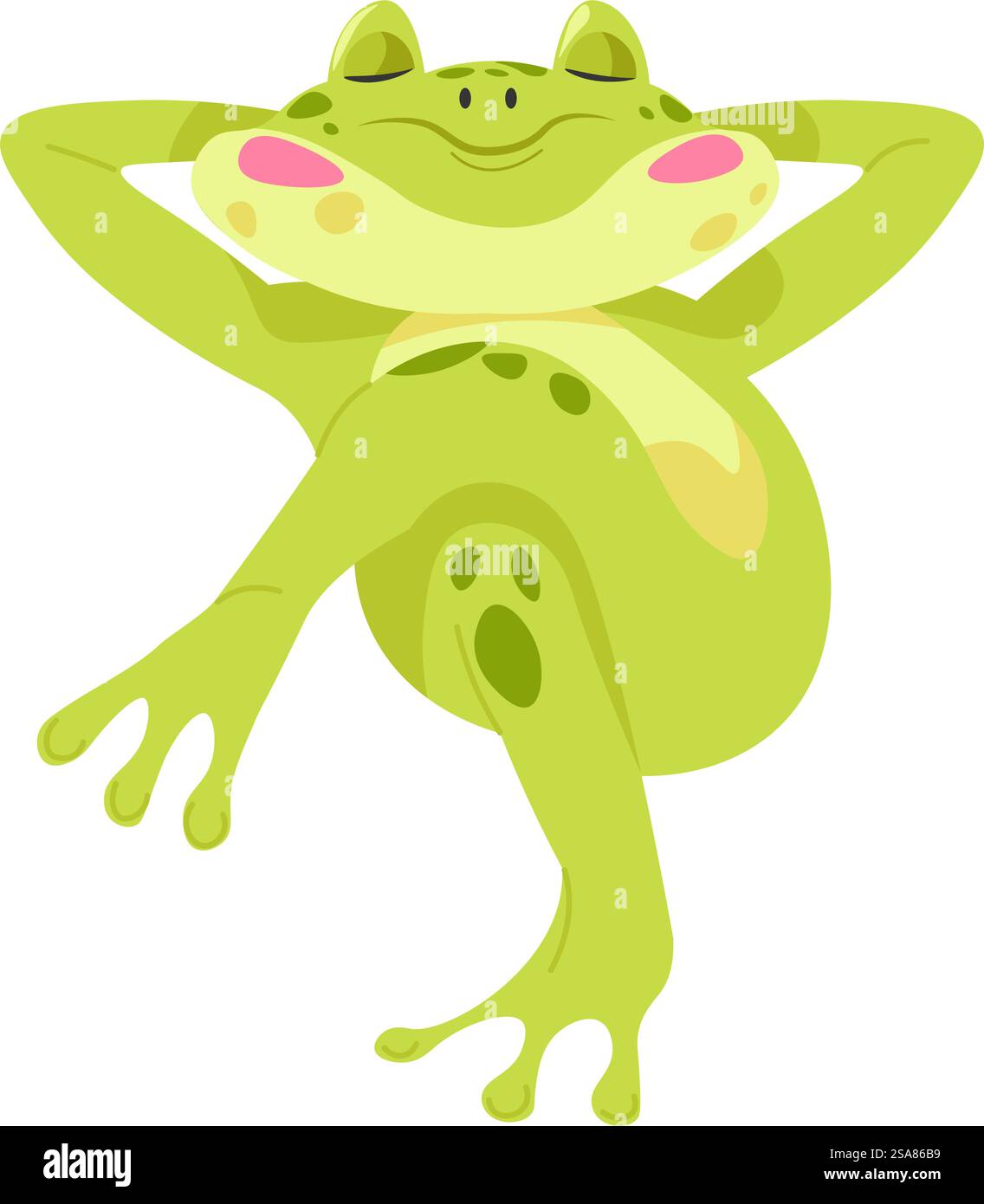 Toad sleeping with peaceful facial expression. Isolated cute frog ...